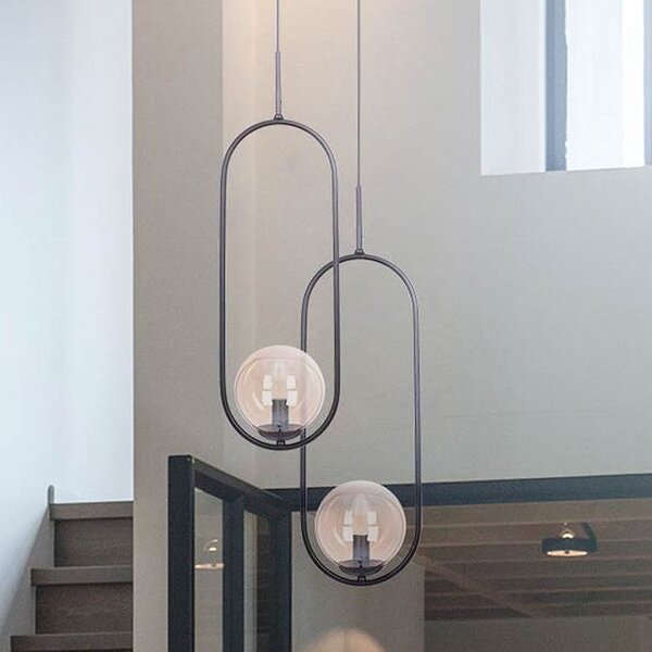 Kaja Venta lampă suspendată 1x40 W negru-chihlimbar K-5120