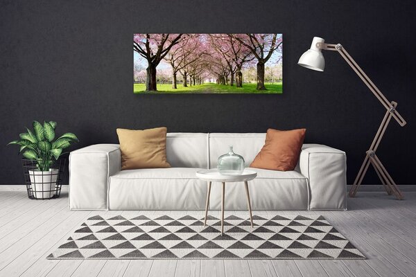 Tablou pe panza canvas Poteca Copaci Natura Brun Roz Verde