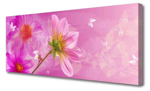 Tablou pe panza canvas Flori roz Floral