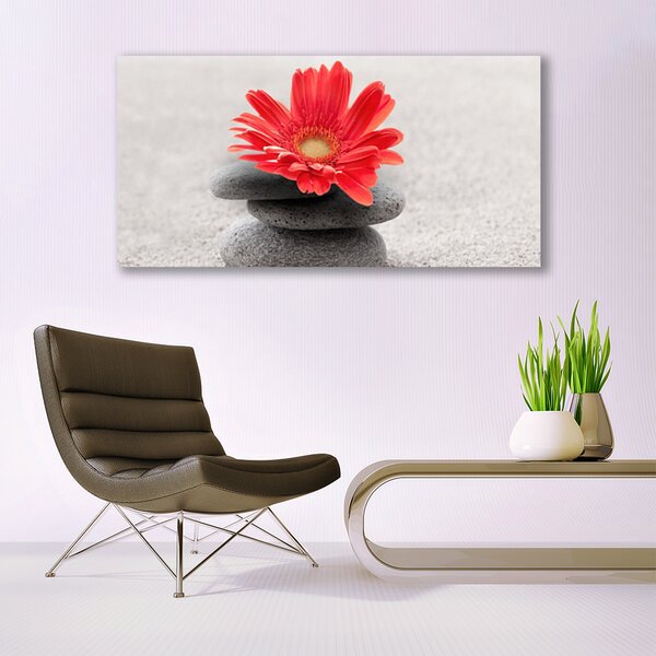 Tablou pe panza canvas Pietrele de flori Arta Orange Gray
