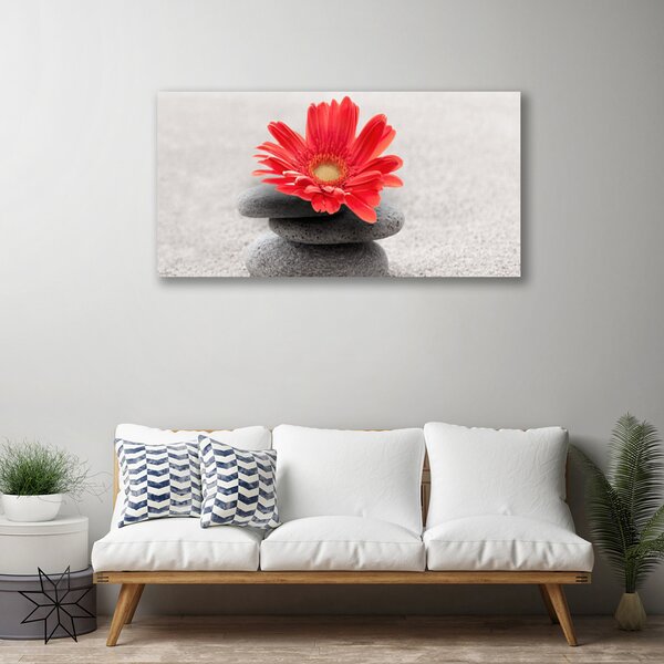 Tablou pe panza canvas Pietrele de flori Arta Orange Gray