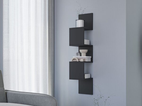 Polita de perete SUNEDO 25x125 cm, neagra