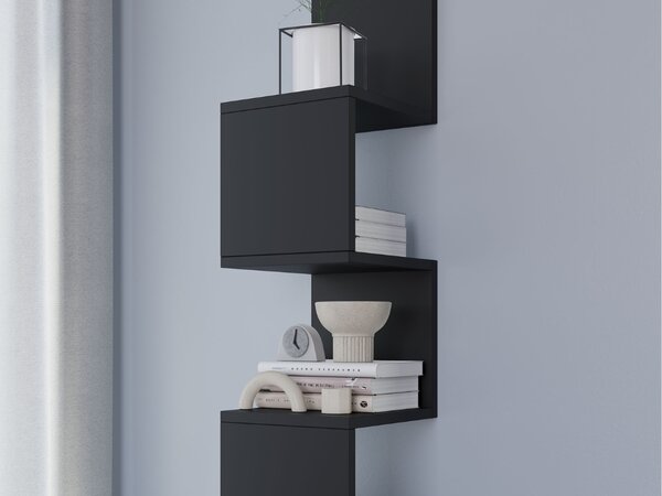 Polita de perete SUNEDO 25x125 cm, neagra