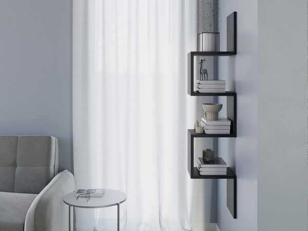 Polita de perete SUNEDO 25x125 cm, neagra