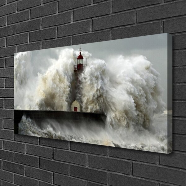 Tablou pe panza canvas Farul Peisaj Gray