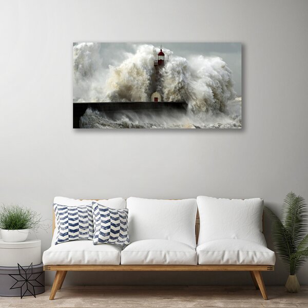 Tablou pe panza canvas Farul Peisaj Gray