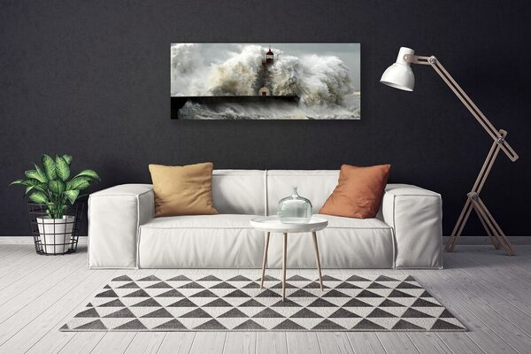 Tablou pe panza canvas Farul Peisaj Gray