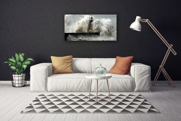 Tablou pe panza canvas Farul Peisaj Gray