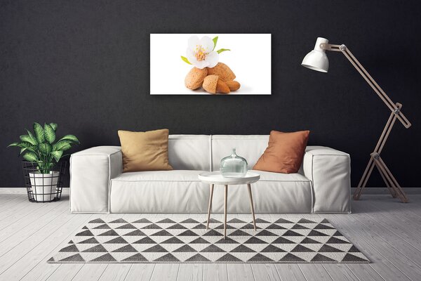 Tablou pe panza canvas Flower Fisticul Floral Alb Brun