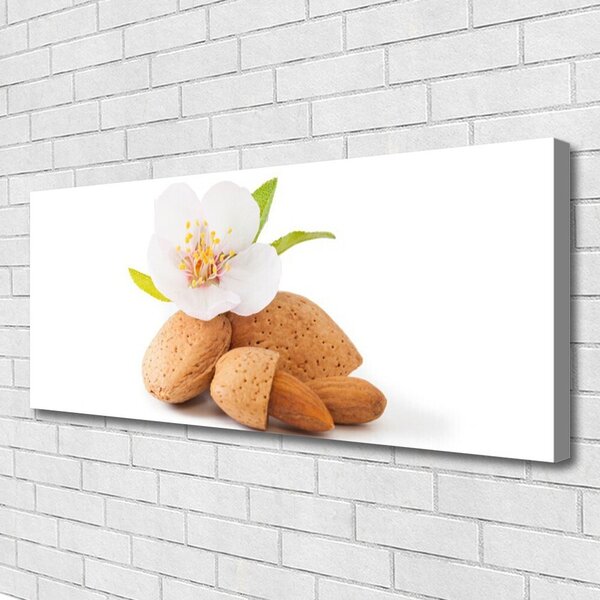 Tablou pe panza canvas Flower Fisticul Floral Alb Brun