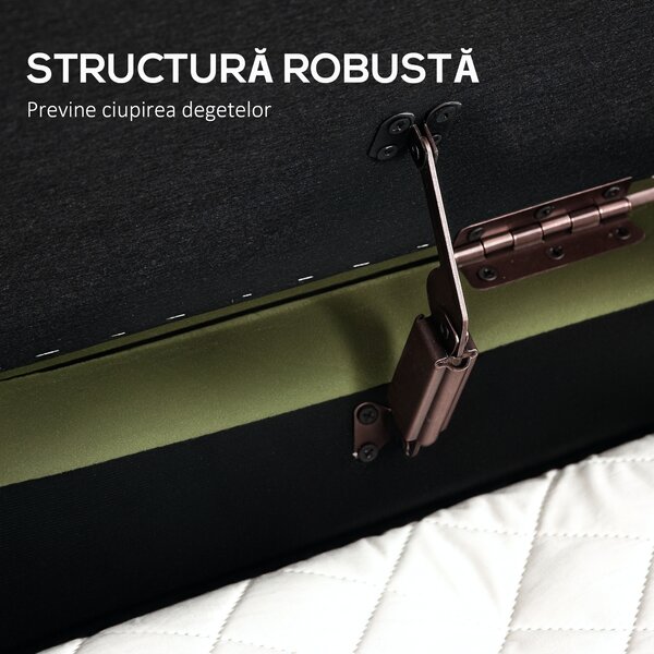 HOMCOM Băncuță Tapițată pentru Dormitor cu Capitonaj Canelat și Picioare Metalice, 108x44x43,5 cm, Verde | Aosom Romania