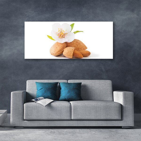 Tablou pe panza canvas Flower Fisticul Floral Alb Brun