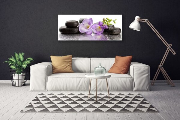 Tablou pe panza canvas Pietrele de flori Arta roz negru