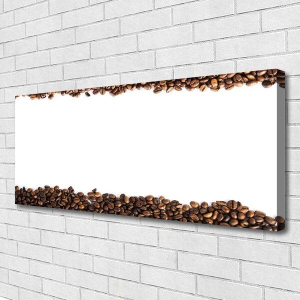Tablou pe panza canvas Boabe de cafea Bucatarie Brun Alb