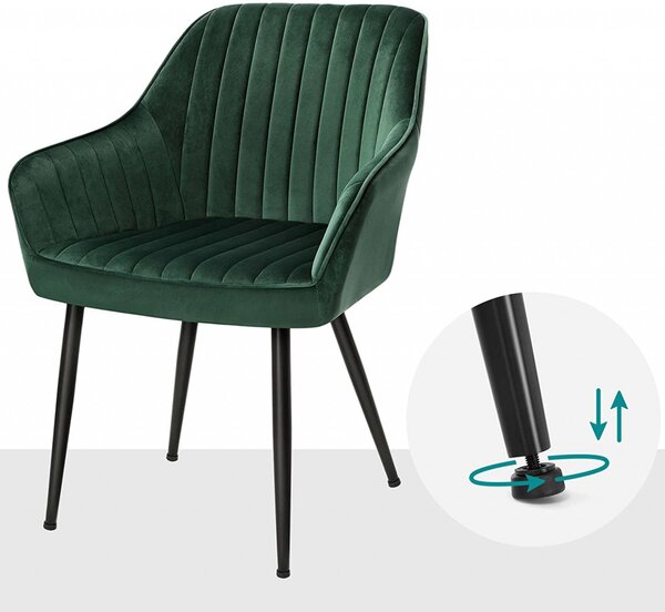 Scaun dining, Songmics, Verde, 62.5x60x85 cm
