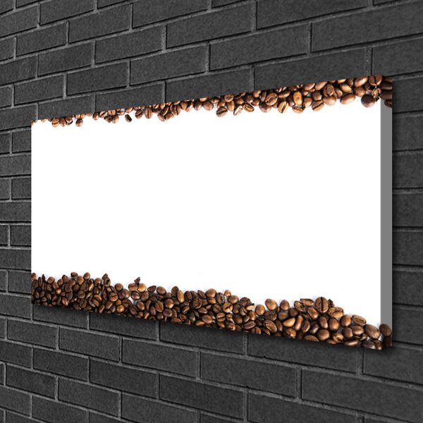Tablou pe panza canvas Boabe de cafea Bucatarie Brun Alb