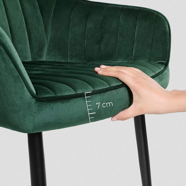 Scaun dining, Songmics, Verde, 62.5x60x85 cm