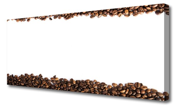 Tablou pe panza canvas Boabe de cafea Bucatarie Brun Alb