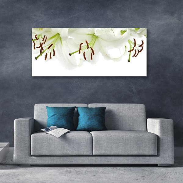Tablou pe panza canvas Flori Floral Verde Alb Maro