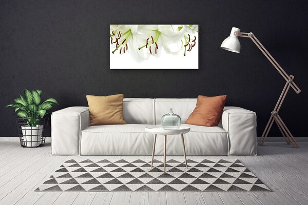 Tablou pe panza canvas Flori Floral Verde Alb Maro