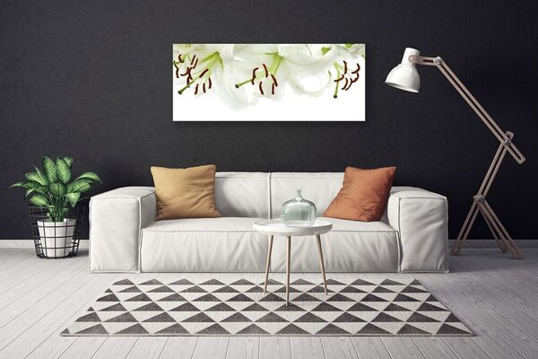 Tablou pe panza canvas Flori Floral Verde Alb Maro