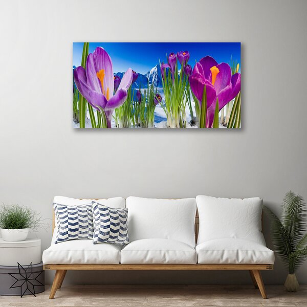 Tablou pe panza canvas Flori Floral Roz Verde