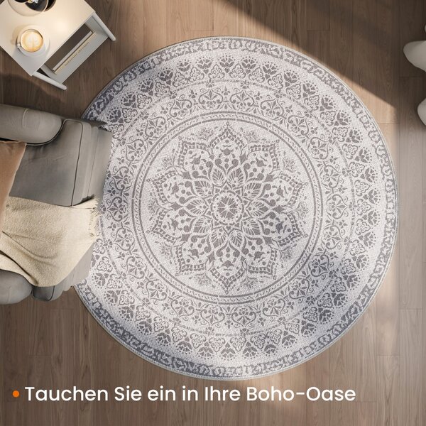 Covor rotund Songmics Bej 160x160 cm