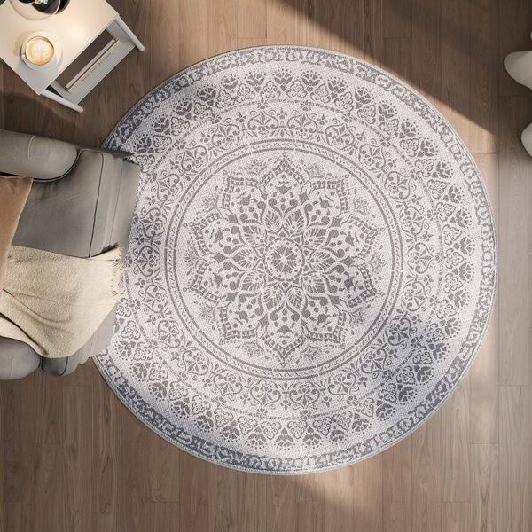 Covor rotund Songmics Bej 160x160 cm