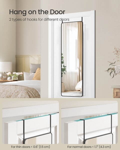Oglinda de podea Negru Songmics 120x40x1.3 cm