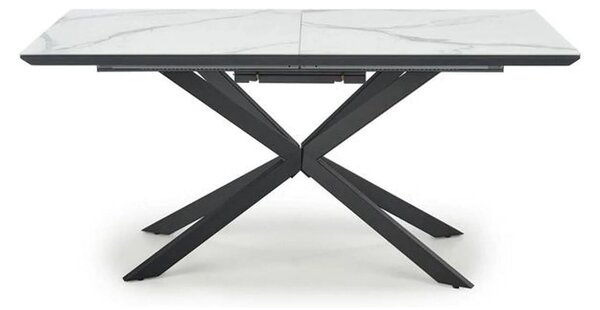 Masa extensibila DIESEL, alb cu efect de marmura/negru, 160/200x90x76