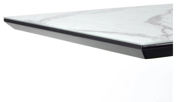 Masa extensibila DIESEL, alb cu efect de marmura/negru, 160/200x90x76