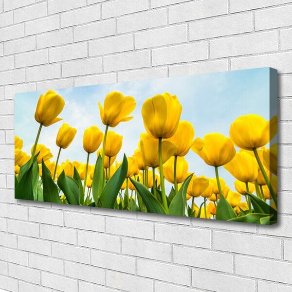 Tablou pe panza canvas Lalele Floral Galben Verde