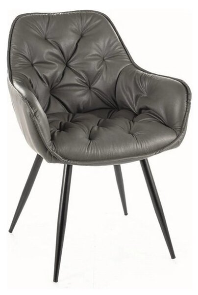 Scaun CHERRY, gri/negru, piele ecologica/metal, 45x44x83 cm