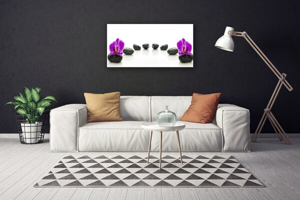 Tablou pe panza canvas Pietrele de flori Arta roz negru