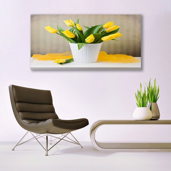 Tablou pe panza canvas Lalele Floral Galben Verde