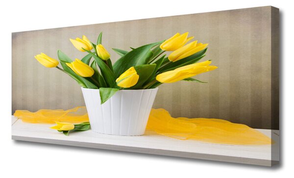 Tablou pe panza canvas Lalele Floral Galben Verde