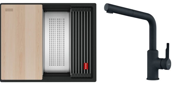 Set chiuvetă din granit Franke Kanon 125.0749.662, baterie bucătărie Franke Urban 115.0627.523