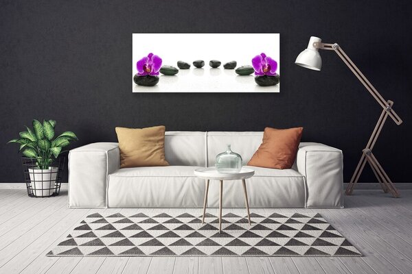 Tablou pe panza canvas Pietrele de flori Arta roz negru