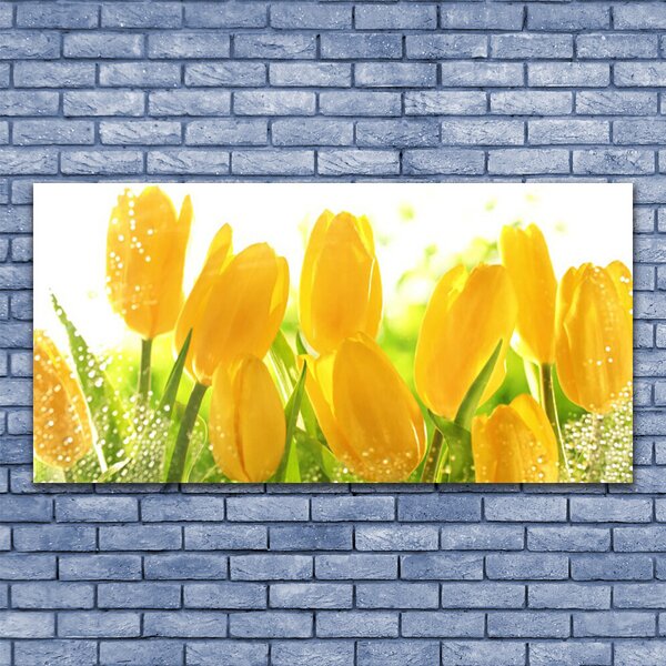 Tablou pe panza canvas Lalele Floral Galben Verde