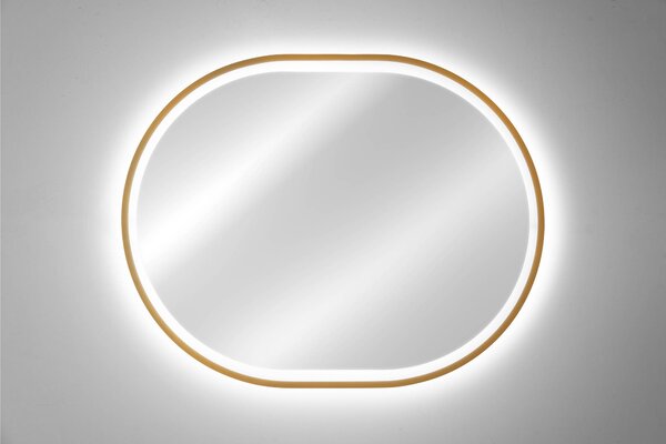 Comad Apollo 2 oglindă 70x90 cm oval cu iluminare auriu LUSTRO APOLLO 2 900X700