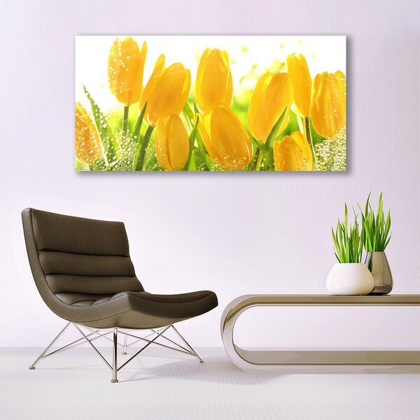 Tablou pe panza canvas Lalele Floral Galben Verde