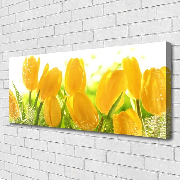 Tablou pe panza canvas Lalele Floral Galben Verde