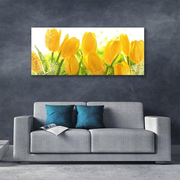 Tablou pe panza canvas Lalele Floral Galben Verde