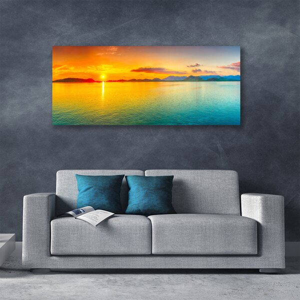 Tablou pe panza canvas Sea Sun Peisaj Albastru Galben
