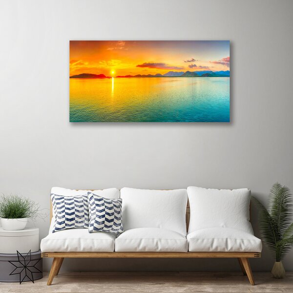 Tablou pe panza canvas Sea Sun Peisaj Albastru Galben