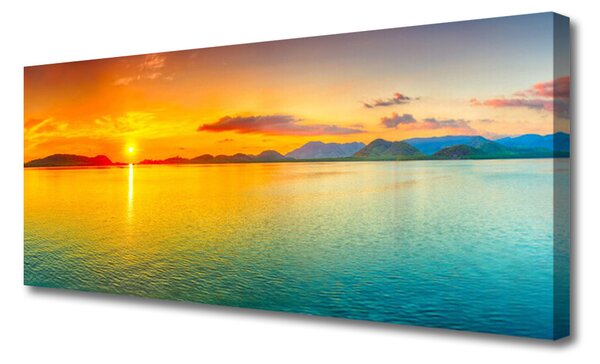 Tablou pe panza canvas Sea Sun Peisaj Albastru Galben