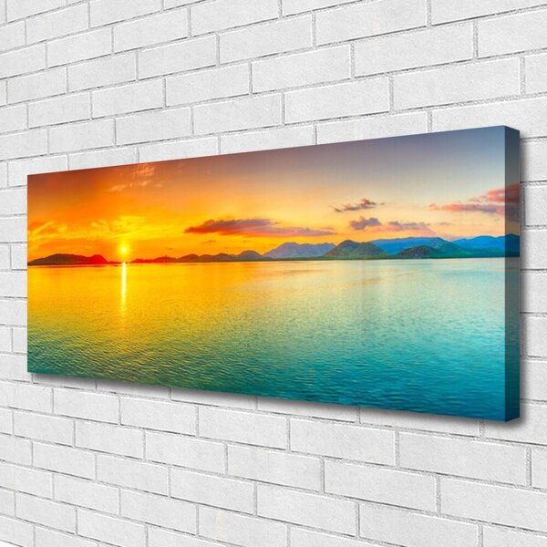 Tablou pe panza canvas Sea Sun Peisaj Albastru Galben