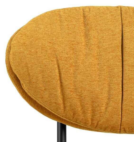 MAZZONI EXPORT SOPHIA Muștar (material Apia 280)/cadru negru - FOTOLIU DE ODIHNĂ SCAUN PENTRU SALON/BIROU TAPIȚAT