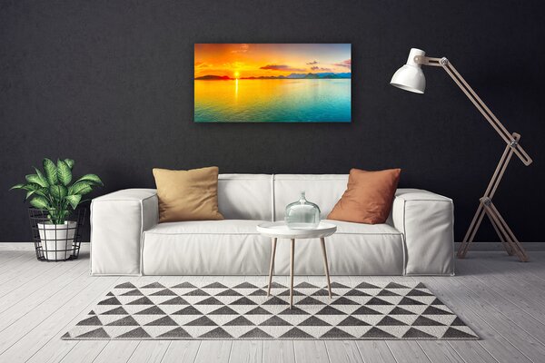 Tablou pe panza canvas Sea Sun Peisaj Albastru Galben