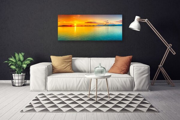 Tablou pe panza canvas Sea Sun Peisaj Albastru Galben